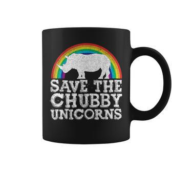 Save The Chubby Unicorns Rainbow Rhino Rhinoceros Coffee Mug - Monsterry CA