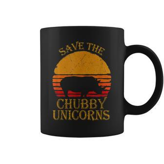 Save The Chubby Unicorns Retro Style Rhino Coffee Mug - Seseable