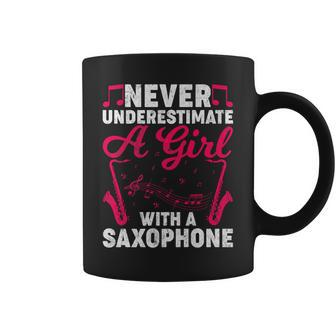 Saxophonist Girl Never Underestimate A Girl With A Saxophone Coffee Mug - Thegiftio UK