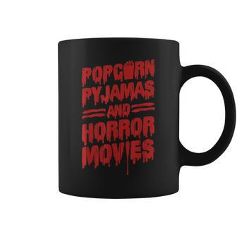 Scary Horror Movie Popcorn Pajamas And Horror Movies Coffee Mug - Thegiftio UK