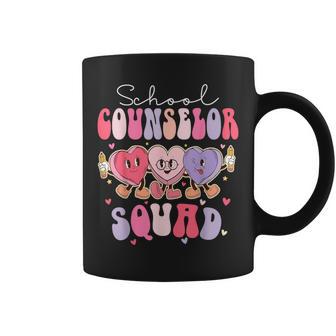 School Counselor Squad Retro Groovy Valentines Day Coffee Mug - Monsterry CA