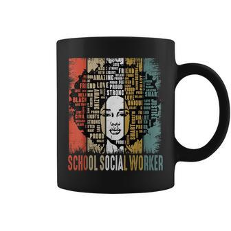 School Social Worker Afro African Black History Month Coffee Mug - Monsterry CA