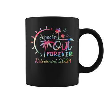 Schools Out Forever Retirement 2024 Tie Dye Retired Teacher Coffee Mug - Thegiftio UK
