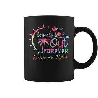 Schools Out Forever Retirement 2024 Tie Dye Retired Teacher Coffee Mug | Mazezy