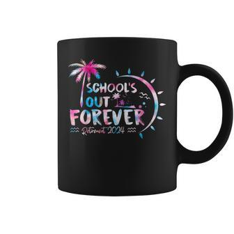Schools Out Forever Retirement 2024 Tie Dye Retired Teacher Coffee Mug - Seseable