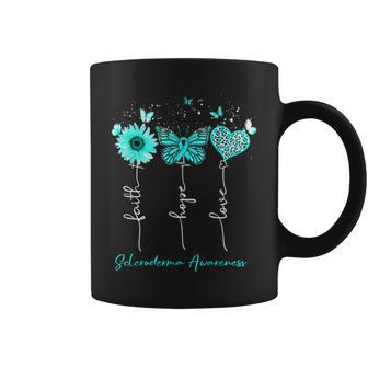 Scleroderma Awareness Faith Hope Love Leopard Sunflower Coffee Mug - Monsterry