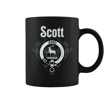 Scott Clan Scottish Name Coat Of Arms Tartan Coffee Mug - Seseable