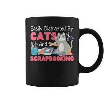 Scrapbooking Cat Easily Distracted By Cats And Scrapbooking Coffee Mug - Monsterry DE