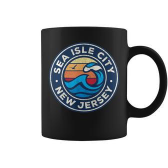 Sea Isle City New Jersey Nj Vintage Nautical Waves Coffee Mug - Monsterry UK