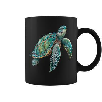 Sea Turtle Beach Lover Ocean Animal Graphic Novelty Womens Coffee Mug | Mazezy