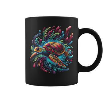 Sea Turtle Beach Lover Ocean Animal Graphic Novelty Womens Coffee Mug - Monsterry DE
