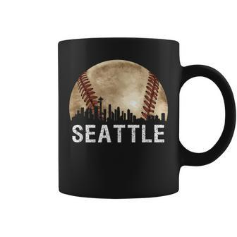 Seattle Skyline City Vintage Baseball Lover Coffee Mug | Mazezy