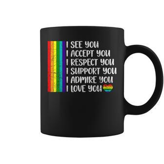 I See Love Accept You Lgbtq Gay Rainbow Pride Flag Coffee Mug - Monsterry CA