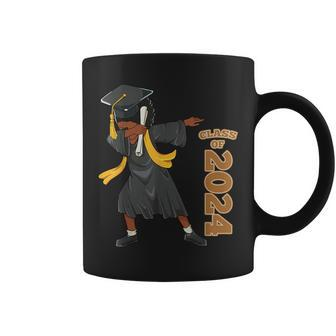 Senior 2024 Graduation African Black Girl Dabbing Afro Women Coffee Mug - Monsterry UK