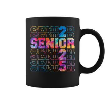 Senior 2025 Class Of 2025 Tie Dye Senior 25 Graduation Coffee Mug - Seseable