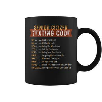 Senior Citizen's Texting Code Grandma Grandpa Birthday Coffee Mug - Seseable