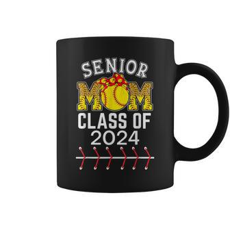 Senior Mom Class Of 2024 Softball Graduation Mama 2024 Grad Coffee Mug - Monsterry DE
