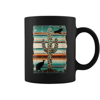 Serape Cactus Print Green Leopard Western Saguaro Cactus Coffee Mug | Mazezy UK