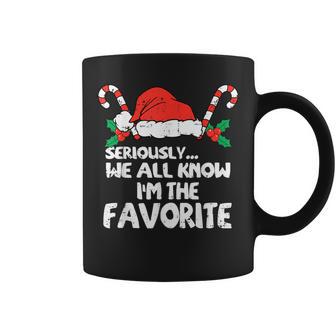 Seriously…We All Know I'm The Favorite Santa Hat Xmas Family Coffee Mug - Monsterry UK