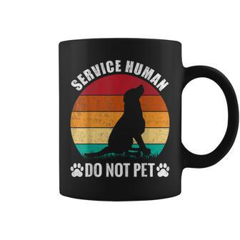 Service-Human Do Not Pet Dog Lover Vintage Coffee Mug - Monsterry