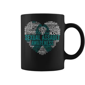 Sexual Assault Teal Ribbon Awareness Support Coffee Mug - Monsterry