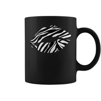 Sexy Wild Zebra Lips Cool Animal Print Trendy Graphic Coffee Mug - Monsterry