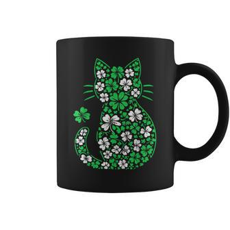 Shamrock Irish Cat Graphic Saint Patrick Day For Cat Lovers Coffee Mug - Seseable