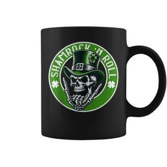 Shamrock N Roll Irish Music Skull St Patrick's Rocker Coffee Mug - Monsterry CA