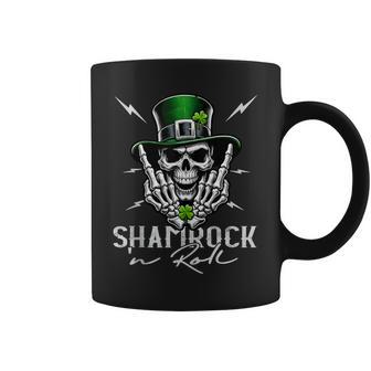 Shamrock N Roll Irish Skull St Patrick's Rocker Coffee Mug - Monsterry DE