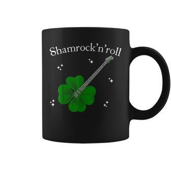 Shamrock'n'roll St Patrick's Day Rock Guitar Bass Players Coffee Mug - Monsterry
