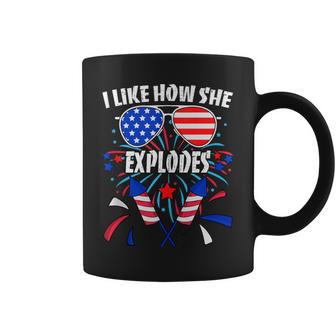 I Like How She Explodes 4Th Of July Matching Couple Coffee Mug - Monsterry CA