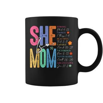 She Is Mom Christian Mother's Day Jesus Mama Religious Women Coffee Mug - Seseable