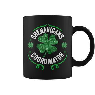Shenanigans Coordinator Teacher St Patrick Day Clover Green Coffee Mug - Monsterry UK