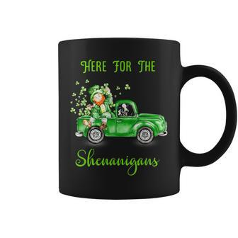 Here For The Shenanigans Leprechaun Cow St Patrick's Day Coffee Mug | Crazezy