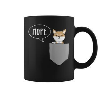 Shiba Inu Pocket Nope Shiba Inu Coffee Mug - Monsterry AU