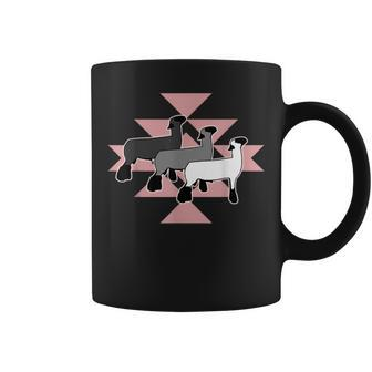 Show Club Lamb With Western Aztec-Inspired Geometric Pattern Coffee Mug - Seseable