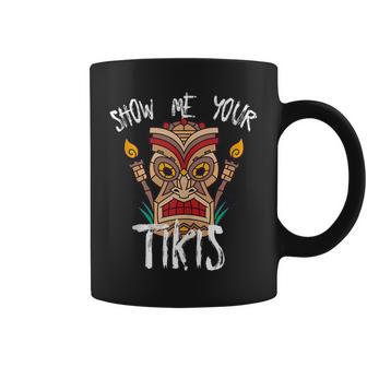 Show Me Your Tikis Angry Tiki Hawaiian Coffee Mug - Monsterry