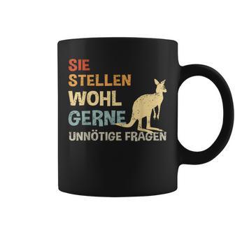 Sie Stellen Wohl Gerne Unnecessary Fragen Retro Kangaroo S Tassen - Geschenkecke