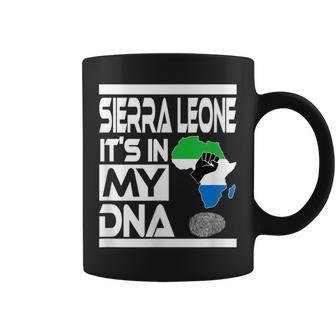 Sierra Leone It's In My Dna With Flag Africa Map Raised Fist Coffee Mug - Monsterry