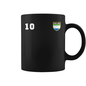 Sierra Leone Number 10 Soccer Flag Football Jersey Leonean Coffee Mug - Monsterry DE