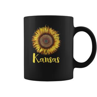 Single Sunflower State Of Kansas Flower Apparel Coffee Mug - Monsterry