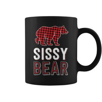 Sissy Bear Girl Red Buffalo Plaid Matching Family Christmas Coffee Mug - Monsterry CA