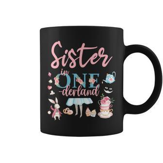 Sister Of The 1St Birthday Girl Sister In Onderland Family Coffee Mug | Mazezy
