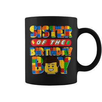 Sister Of The Birthday Boy Building Brick Family Matching Coffee Mug | Mazezy CA
