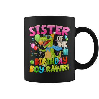 Sister Birthday Boy Rawr Dinosaur Birthday Party Decorations Coffee Mug - Thegiftio UK