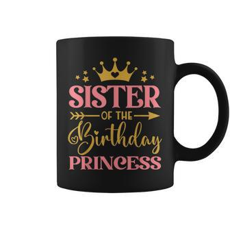 Sister Of The Birthday Princess Themed Family Girl Birthday Coffee Mug - Monsterry