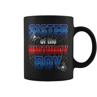Sister Of The Birthday Spider Web Boy Family Matching Coffee Mug - Monsterry UK