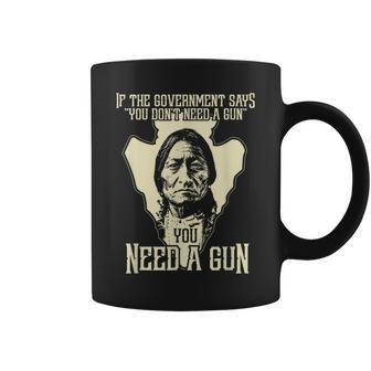 Sitting Bull Chief Gun Retro Arrow Head Coffee Mug - Monsterry DE