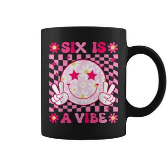 Six Is A Vibe Groovy 6Th Birthday 6Yr Old 6 Year Old Girls Coffee Mug - Seseable