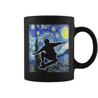 Skateboarding Starry Night Skateboard Van Gogh Coffee Mug - Monsterry UK